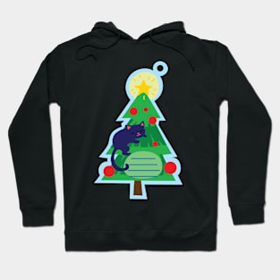 Christmas tag with christmas tree Hoodie